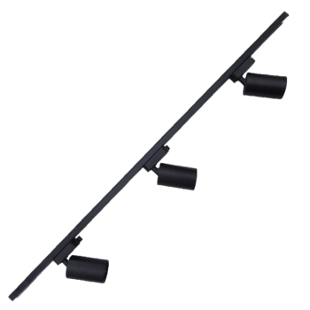 Lámpara Riel Negra 1MT con 3 Focos Stretto GU10