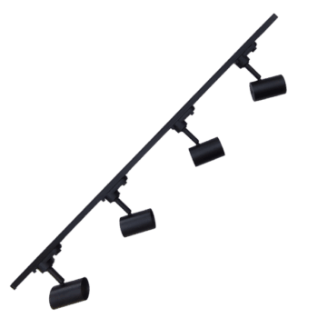 Lámpara Riel Negra 2MT con 4 Focos Magro GU10