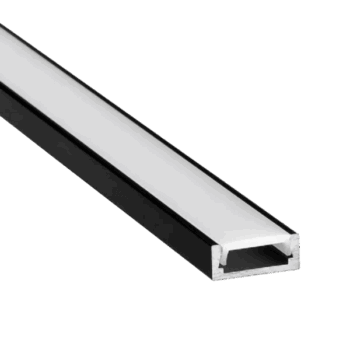 Perfil de Aluminio Negro Sobrepuesto 1707 2MT