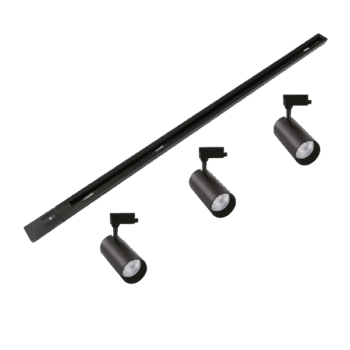 LAMPARA RIEL 1MT NEGRA CON 3 FOCOS 10W