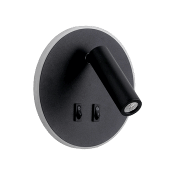 Aplique Muro LED Dirigible Lectura 3W+8W 3000K Negro
