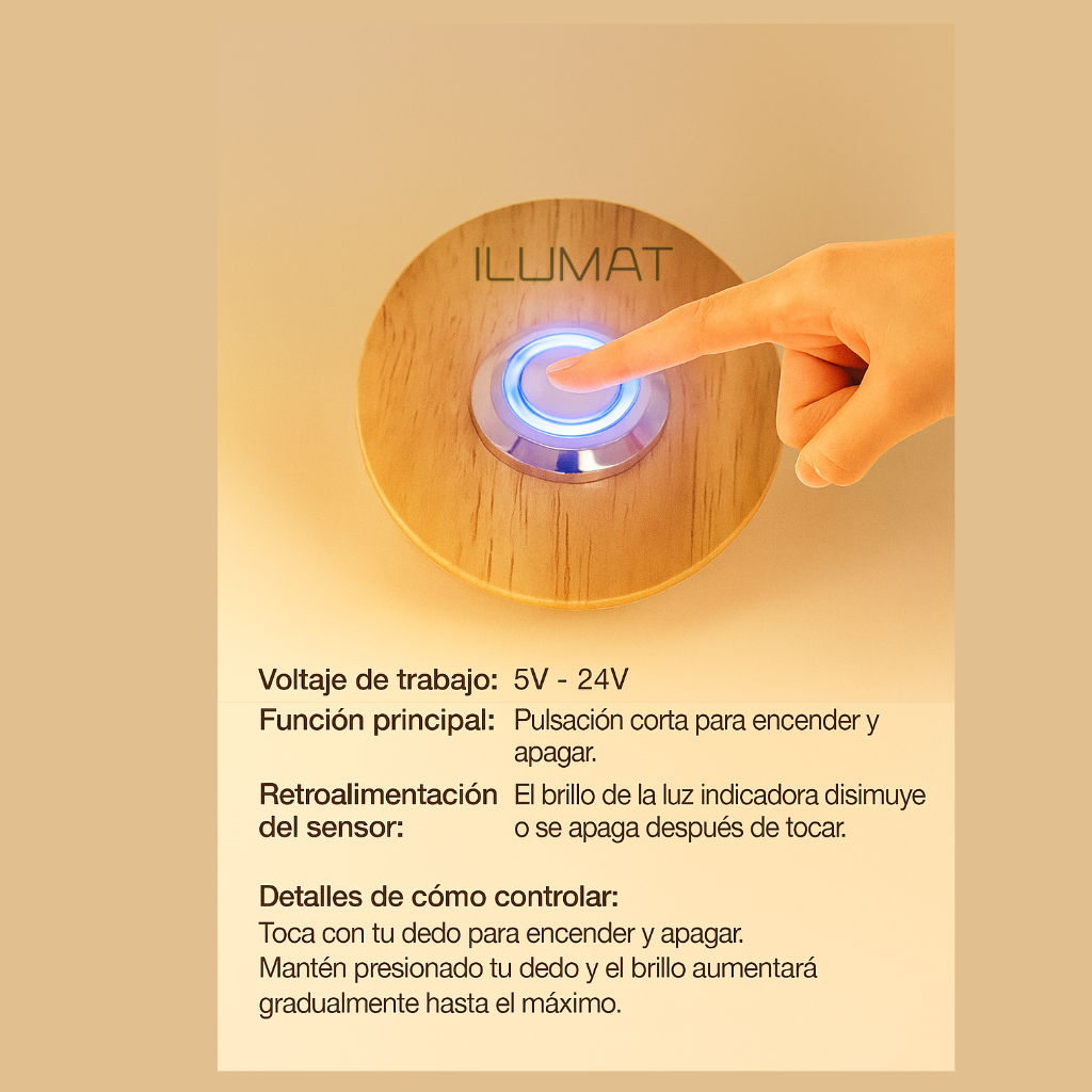 Sensor boton dimeable