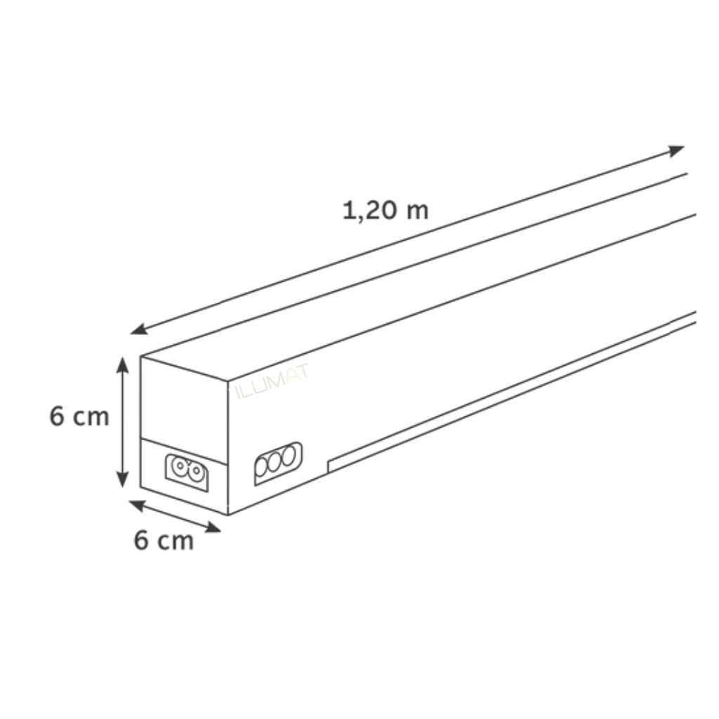 LINEAL SUPERMERCADO 70W CCT ILUMAT, MEDIDAS